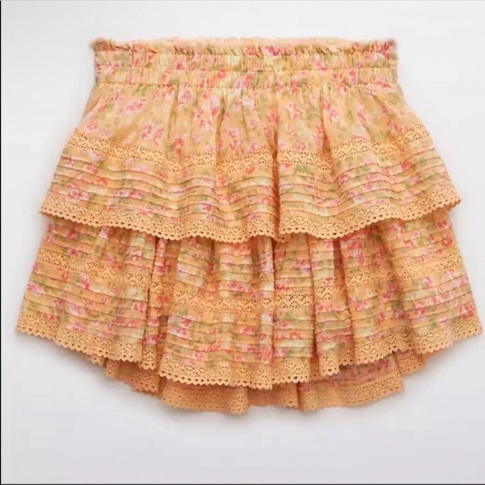 Aerie Rock n Ruffle Mini Skirt